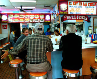 At the counter