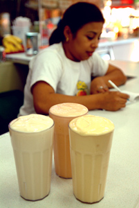 Batidos on counter