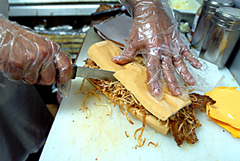 Slicing a sandwich